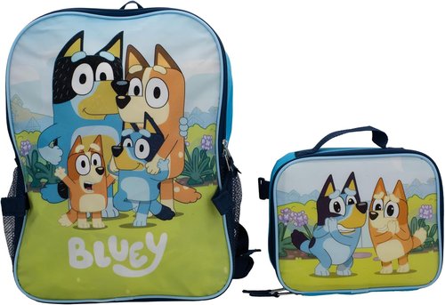 Bluey 2-Piece Backpack Set - 16" Travel Bag for Preschool Boys & Girls | Blue Color