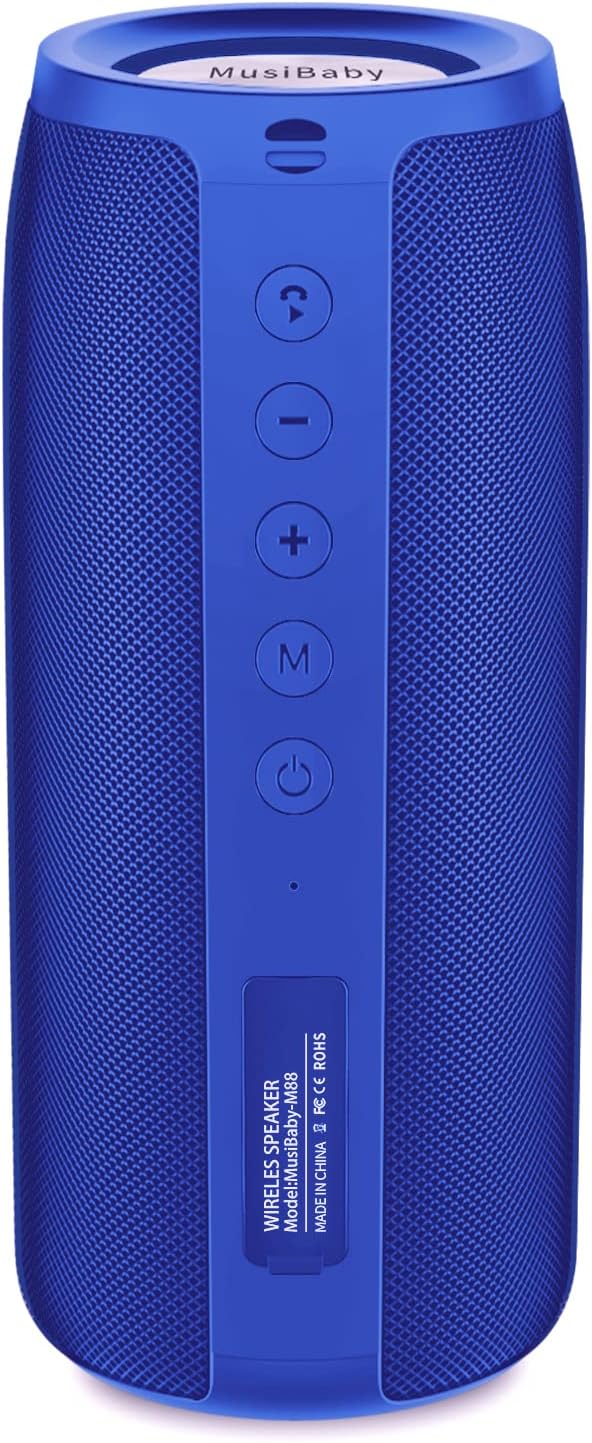 Musibaby Bluetooth Speaker, M88 Speakers,Dual Pairing, Bluetooth 5.3,Loud Stereo Sound,Booming Bass,30H Playtime for Home& Outdoor Party,Beach,Portable Speaker,Gifts(Blue)