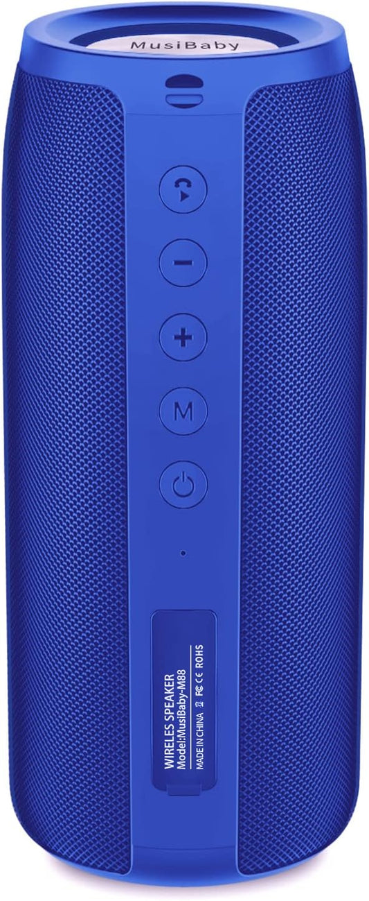 Musibaby Bluetooth Speaker, M88 Speakers,Dual Pairing, Bluetooth 5.3,Loud Stereo Sound,Booming Bass,30H Playtime for Home& Outdoor Party,Beach,Portable Speaker,Gifts(Blue)