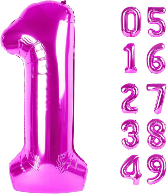 Regine Switzerland 40-Inch Giant Number 1 Balloon - Rosy Purple Birthday Decoration for Girls