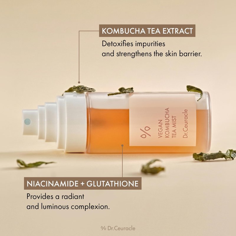 Dr.Ceuracle Vegan Kombucha Tea Mist - Hydrating Face Mist, Portable Milky Spray Serum, Korean Skincare for Stocking Stuffers (80 ml / 2.70 fl. oz.)