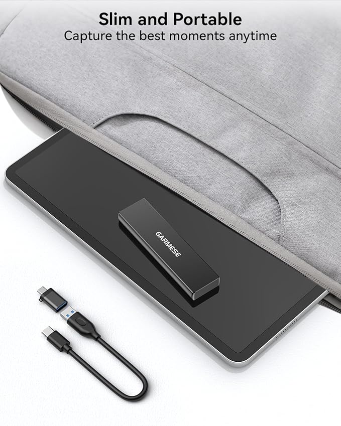 GARMESE 1TB External SSD - Up to 1000MB/s Read Speed USB 3.2 Gen 2 Portable SSD, External Solid State Drives with Type-C Cable for PC Mac Game Console