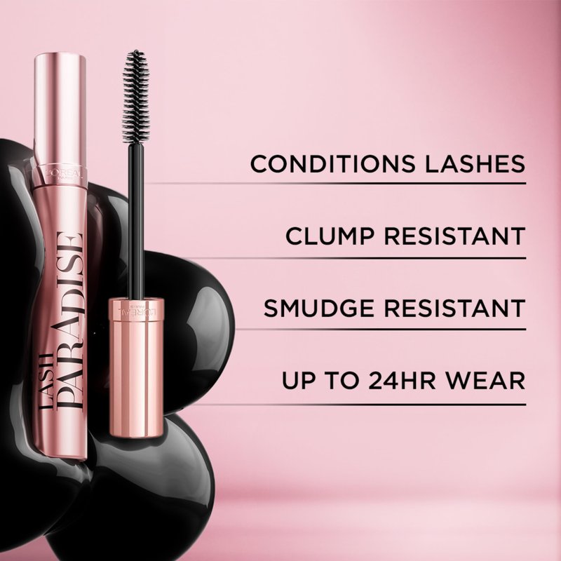 L'Oreal Paris Makeup Voluminous Lash Paradise Mascara, Voluptuous Volume, Intense Length, Feathery Soft Full Lashes, No Flaking, No Smudging, No Clumping, Blackest Black, 0.25 Fl Oz (Pack of 2)