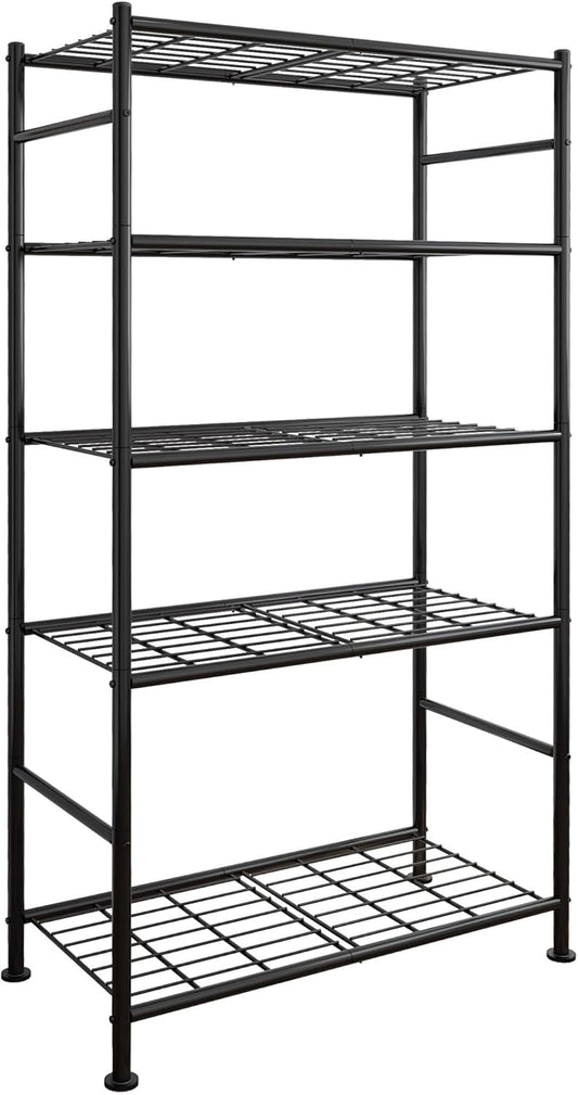 Sakugi Storage Shelves - Heavy Duty 5-Tier Shelf Organizer for Garage, Kitchen & Pantry | 33"W x 12.6"D x 72"H, Black