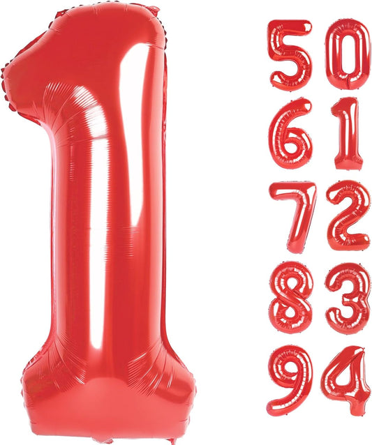Regine Switzerland 40-Inch Red Number 1 Balloon - Perfect for First Birthday Party Decorations