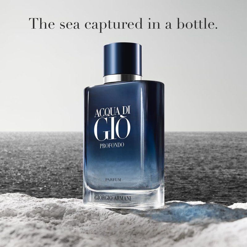 Armani Beauty Acqua di Giò Profondo Cologne for Men - Aromatic Fougère & Ambery Fragrance with Bergamot & Patchouli Notes