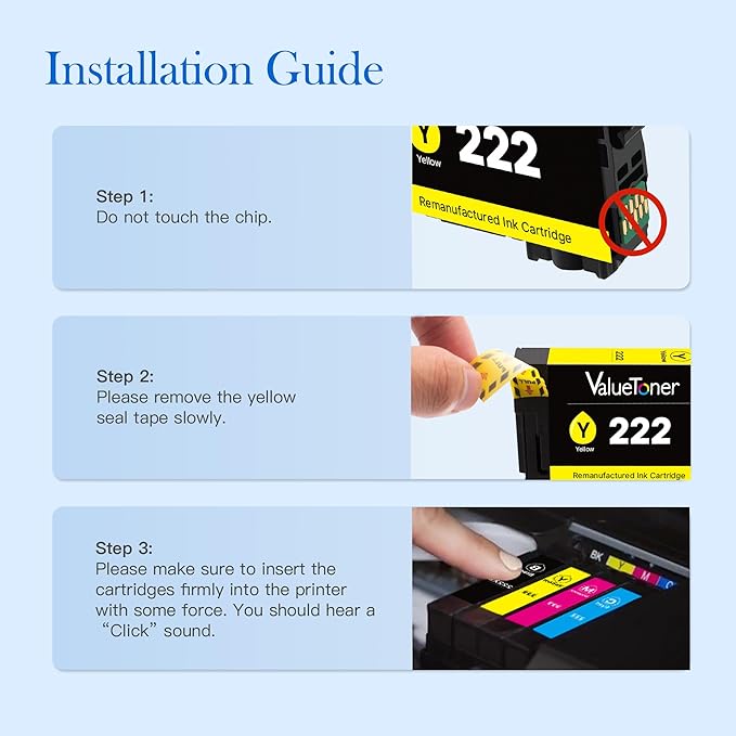 Valuetoner Ink Cartridges High-Capacity Black & Standard Color Remanufactured