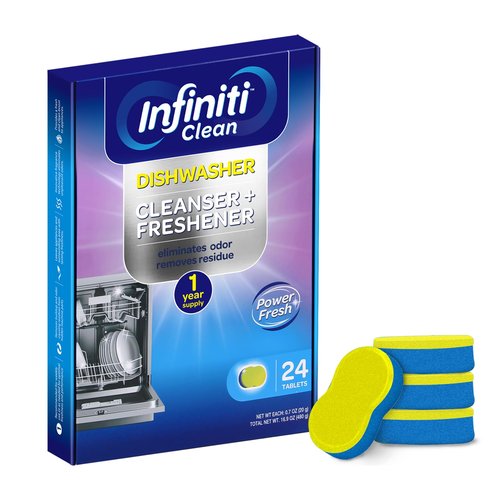 Dishwasher Cleaner and Deodorizer Tablets - Deep Clean Dishwasher Cleaner Tablets, Septic Safe, Natural Limescale Remover - Compatible with All Models (24 Pack)