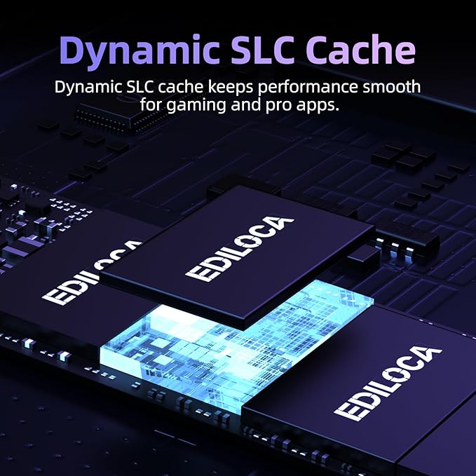 Ediloca EN600 PRO SSD 2TB PCIe 3.0 Gen 3x4, NVMe M.2 2280, Up to 3200MB/s, Internal Solid State Drive, SLC Cache 3D NAND TLC, Graphene Cooling Sticker, Storage for PC, Desktop and Laptops