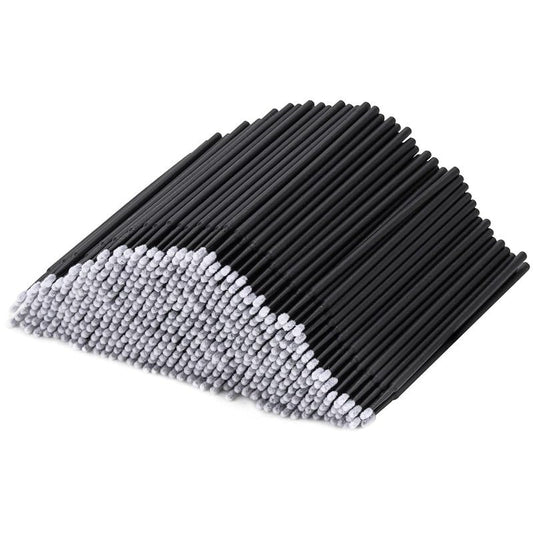 Disposable Micro Applicator Brushes - 500 Pcs Micro Swabs for Eyelash Extensions | Black Mascara Wands