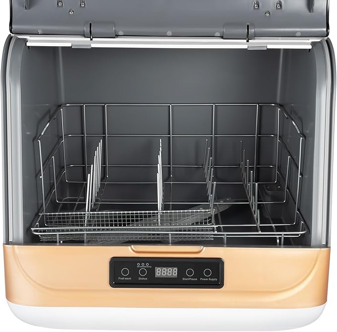 Countertop Portable Dishwasher 800W Automatic Compact Dishwashing Machine 110V Mini Dishwasher Countertop Machine with 3 Washing Mode for 12-20 Tableware