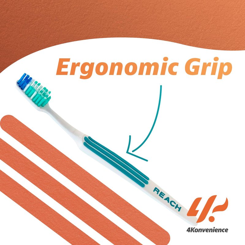 4K Logistics Reach Advanced Design Adult Toothbrush with Soft bristles (3 Pack of 7 Count Each) | Effectiveness, Softness & Cleaning | Hygiene Routine | 21 Count Total