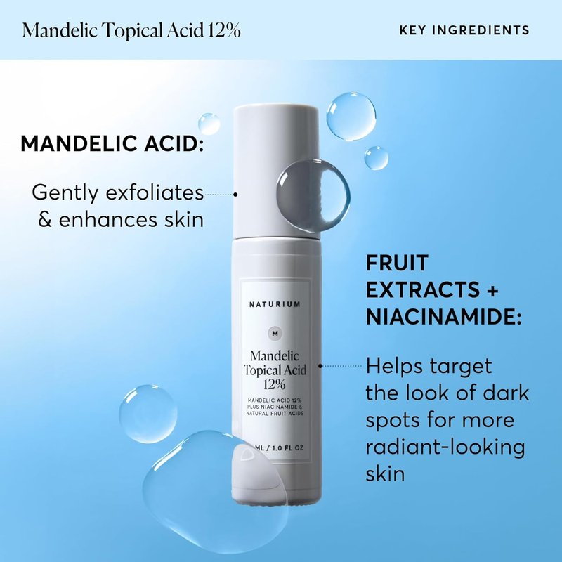 Naturium Mandelic Acid 12% Serum - Anti-Aging Formula with Niacinamide & Fruit Acids | 1 oz
