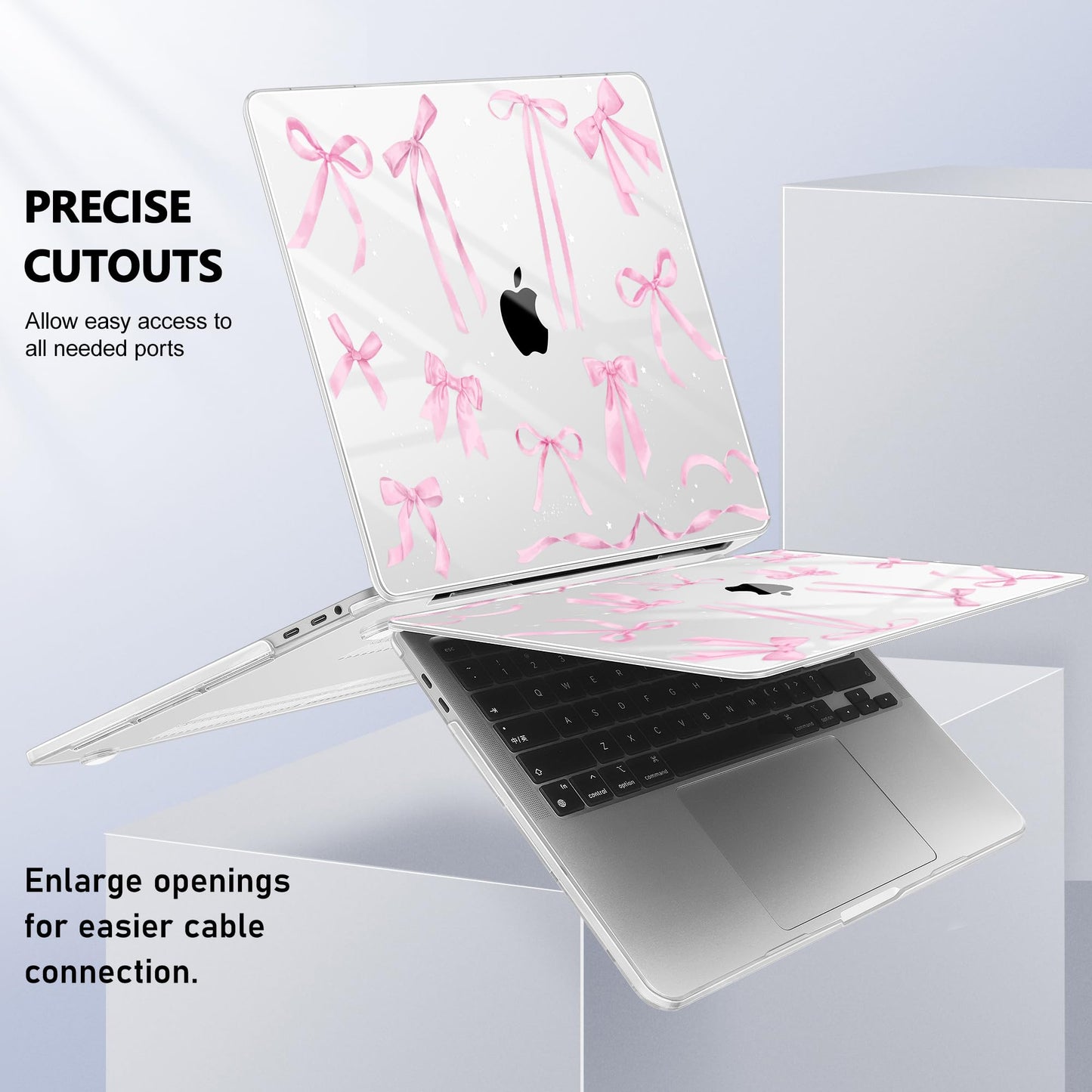 Lepeoac for MacBook Pro 16 inch Case 2019 2020 Release Model A2141, Plastic Hard Shell Cover with Keyboard Cover & Screen Protector for MacBook Pro 16 inch with Touch Bar & Touch ID, Bowknot