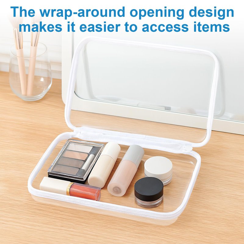 6 pcs Clear Hard Shell Zipper Case, Travel Makeup & Toiletry Organizer, Zippered Toy Storage, Pencil Case, Toy Storage Box, Hard Plastic Cosmetic Bag for Storage ,Travel Transparent Zipper Storage Box