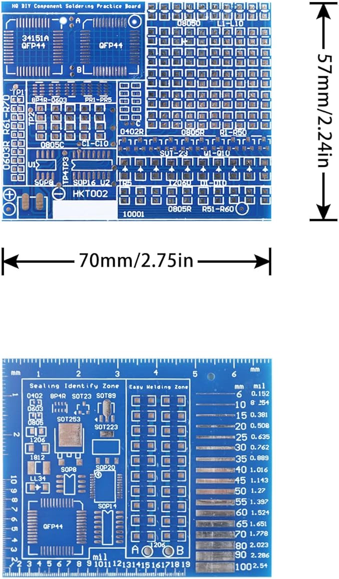 Yidab Soldering Practice Kit DIY Senior Two-sided SMD 1-row Red Flash LED Plug-in Circuit Kit Learn Soldering Kit For Beginners