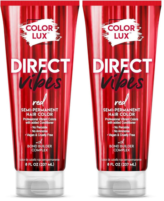 Vibrant Red Semi-Permanent Hair Color - Long-Lasting, Ammonia-Free & Vegan | 8 fl oz (Pack of 2)
