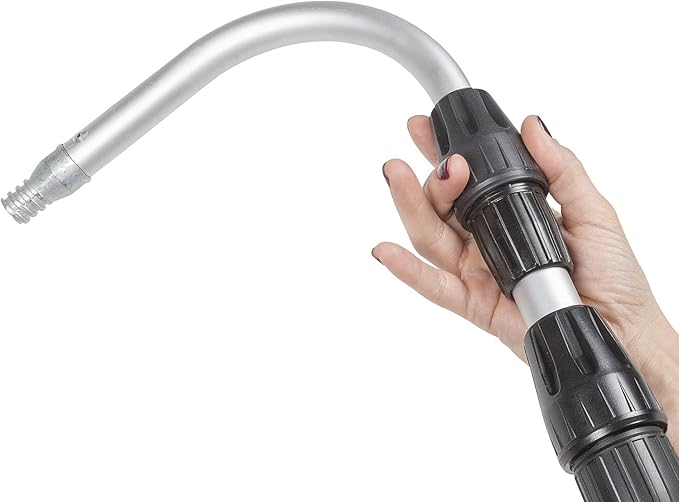 Guttermaster GM-CUR Classic Telescopic Water Fed Pole With Curved End, Connects to Most Garden Hoses, No Special Attachments Needed, Extends 12 Feet