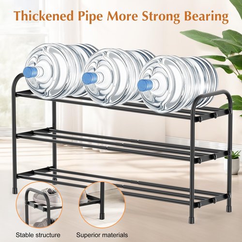 INSMART 3-Tier Expandable Shoe Rack, Stackable and Adjustable Shoes Organizer Storage Shelf, Sturdy and Durable Metal Structure Free Standing Shoe Rack for Closet Entryway Doorway