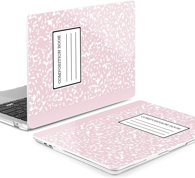 MEEgoodo Case for M5/M4/M3/M2 MacBook Air 13 inch Case 2026 2025 2024 2022, Fit Model A3449/A3240/A3113/A2681, Laptop Hard Shell Compatible with MacBook Air 13.6-inch, Pink Composition Book