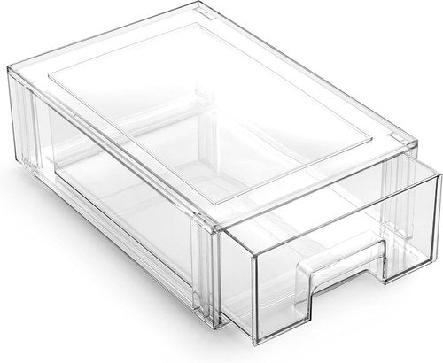 BINO Stackable Storage Drawers - Clear Small Organizers for Bathroom & Vanity Cabinet