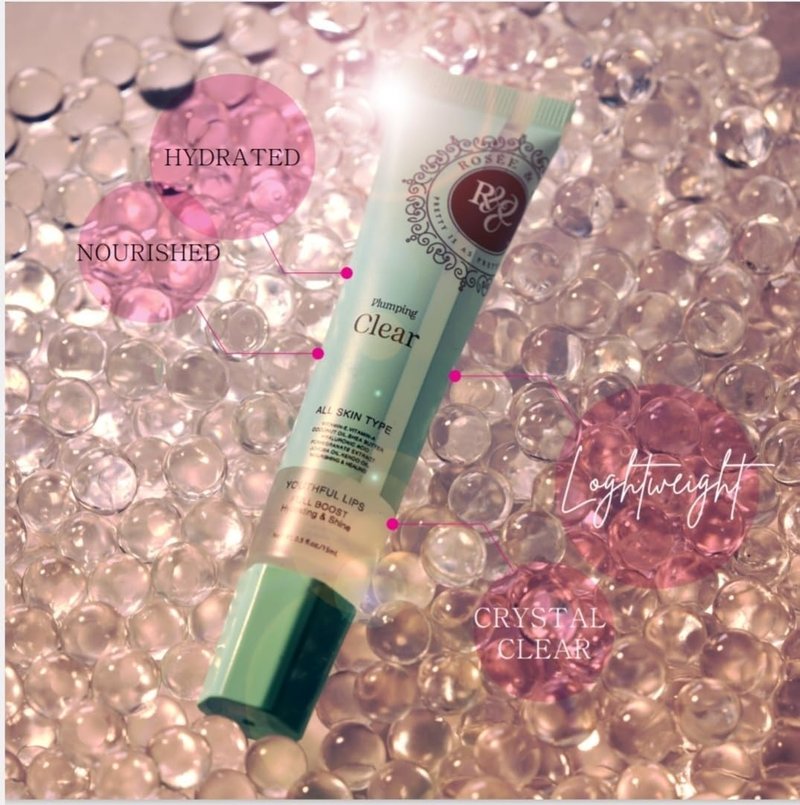 Rosee Lip Gloss Vegan & Cruelty Free Treatment, Professional Make up, Long Lasting Glossy with Shea Butter, Moisturize, Protect & Smooth, High Shine, Non-Sticky (w. Set of 4-4, 0.5)