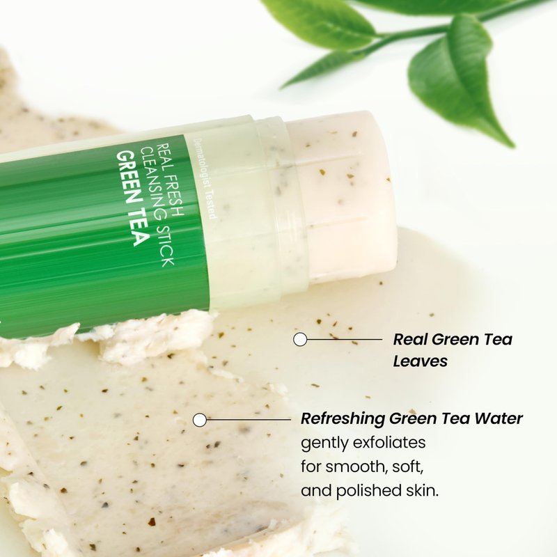 [K-Beauty] NEOGEN DERMALOGY Makeup Remover Cleansing Stick with Green Tea Extract and Leaves - Hydrating Travel Size Essential (Real Fresh Cleansing Stick Green Tea)/Blackhead Remover