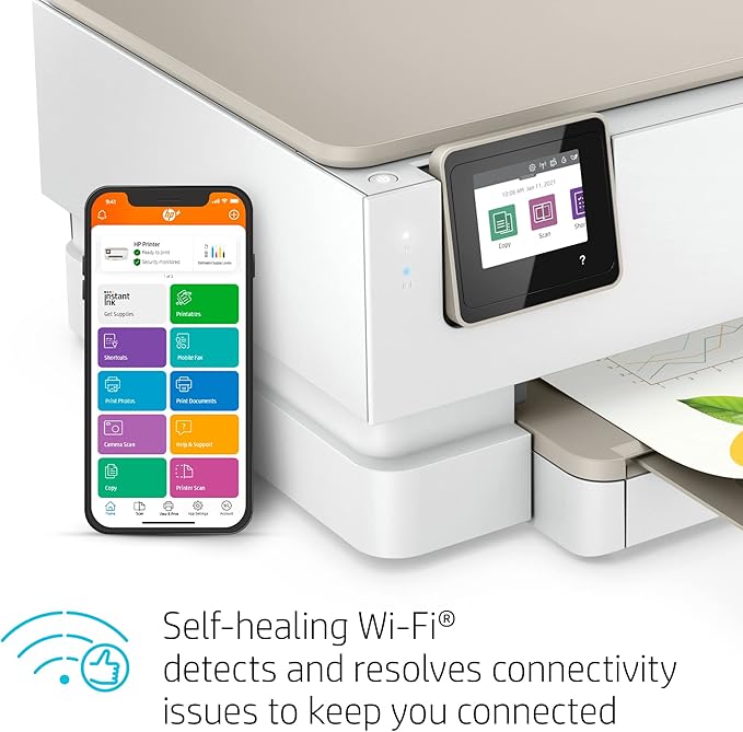 HP Envy Inspire 7255e Wireless Color Inkjet Printer, Print, scan, copy, Easy setup, Mobile printing, Best-for-home, 3 month Instant Ink trial included, AI-enabled (1W2Y9A)