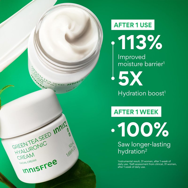 innisfree Hydrate & Protect Mini Set, Korean Serum, Cream & Sunscreen with Green Tea and Hyaluronic Acid, Travel Skincare Trio