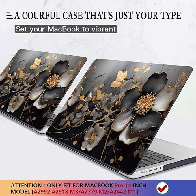 CISSOOK for MacBook Pro 14 inch Case 2026-2021 Release M5 A3434 M4 A3401 A3112 A3185 M3 A2918 A2992 M2 A2779 M1 A2442, 14 in Plastic Hard Shell & Keyboard Cover, Abstract Oil Painting