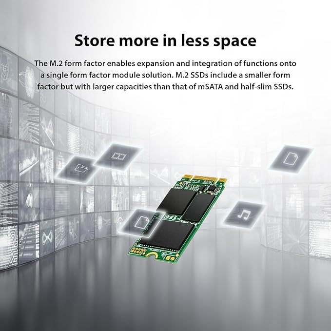 Transcend MTS430 1TB M.2 2242 SATAIII SSD with Dram Cache, Up to 560MB/s, Compatible with Ultrabook/Laptop/PC/Desktop, 3D TLC NAND Flash Internal SSD, LDPC Error Correction, SLC Cache, B+M Key