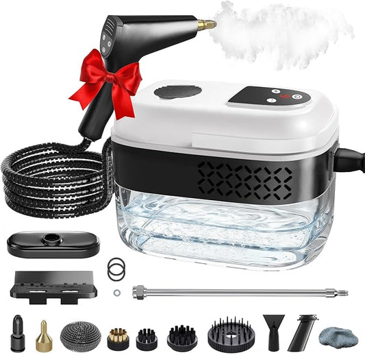 Steam Cleaner, Portable Steamer for Cleaning with 15pcs Accessories, 6-Level Adjustable Handle,15s Heat-Up, 1500W Pressurized Handheld Steam Cleaner for Home,Kitchen, Bathroom, Car,Tile,Grout