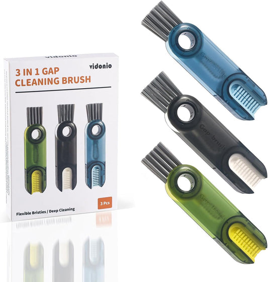 Skiennix 3-in-1 Cup Lid Gap Cleaning Brush Set - Multifunctional Silicone Kitchen Tools