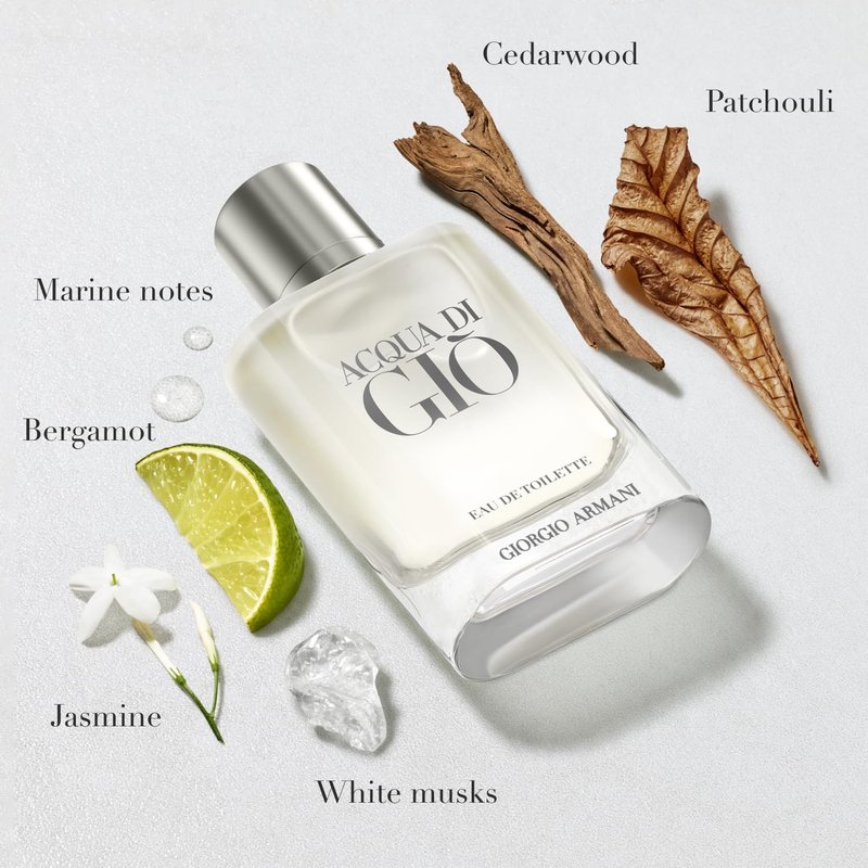 Armani Beauty - Acqua di Gio - Eau de Toilette - Cologne for Men - Long Lasting Fragrance with Bergamot notes, Jasmine, White Musks, Patchouli & Cedarwood – 6.7 Fl Oz
