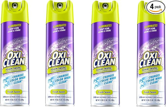 OxiClean Foam-Tastic Foaming Bathroom Cleaner, Fresh Scent, 19 oz (4 Pack)