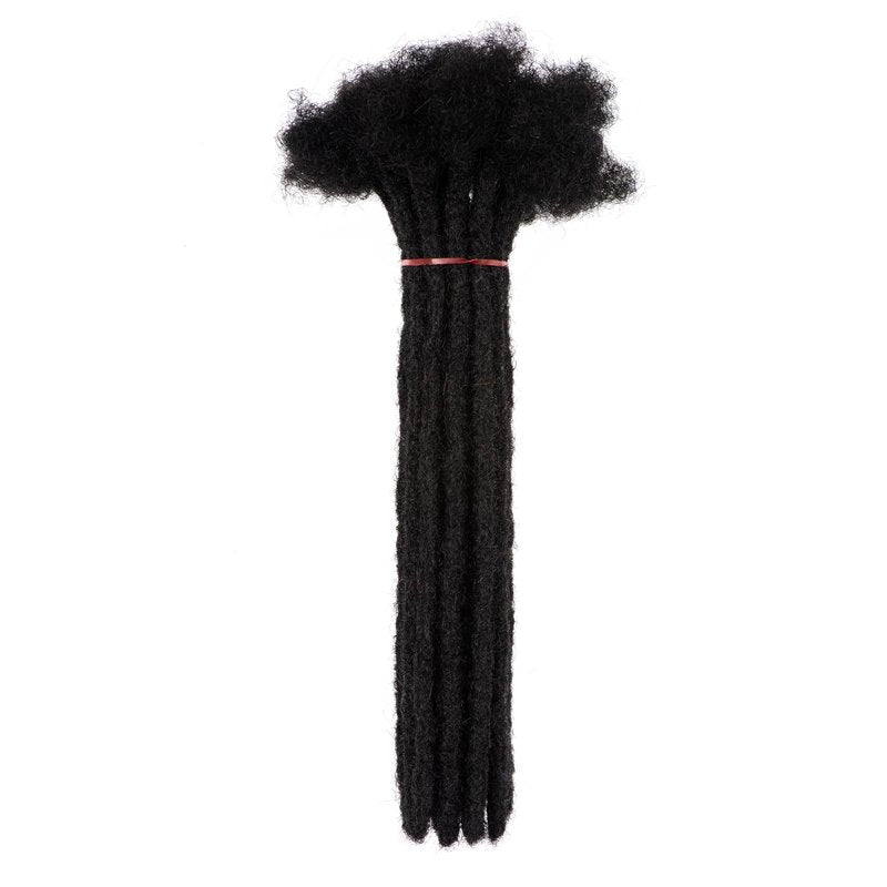 LinkMai 0.2-0.8cm Locs 8-18 I nch 20 Strands 100% Real Human Hair Dreadlock Extensions for Man/Women Permanent Loc Extensions Bundles Can Be Dyed Bleached Curled & Twisted (0.4CM, 1B, 18 INCH)
