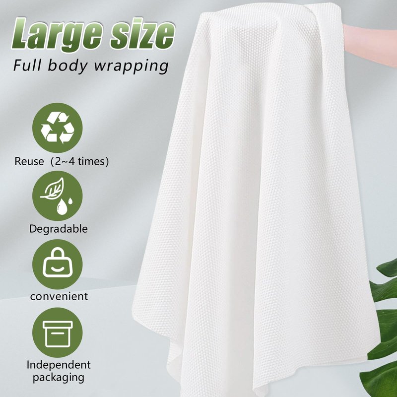 rngwaper Disposable Hair Drying Towels, 100 Count Super Absorbent Large Luxury, Salon & Spa Camping Trips for Hair, Face, Body Use（16" x 31.5"）