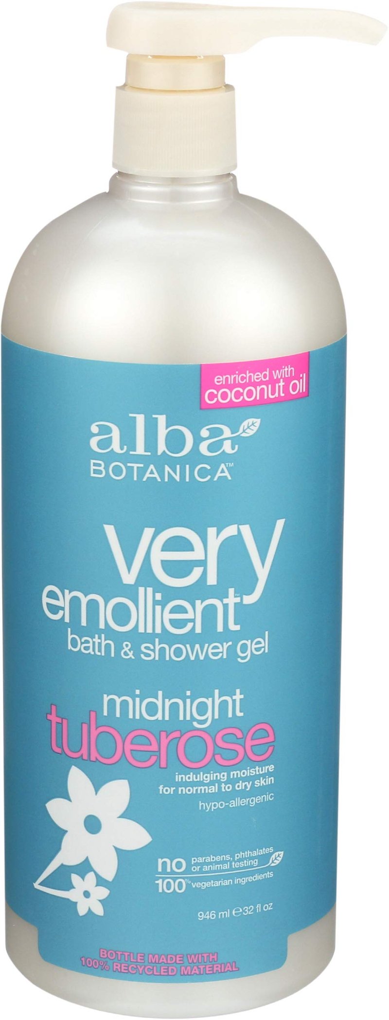 Alba Botanica Very Emollient Midnight Tuberose Bath & Shower Gel 32 Oz.