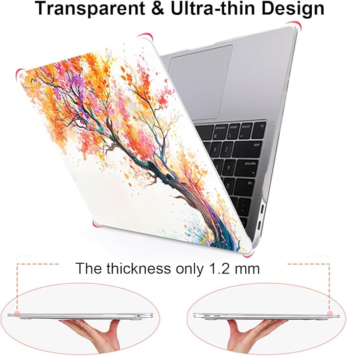 LCMOCICO Compatible with MacBook Air 13 inch Case M1 A2337 A2179 A1932 2021 2020 2019 2018 Release with Retina Display & Touch ID, Crystal Pattern Plastic Hard Shell Case Cover, Phoenix Tree Flowers