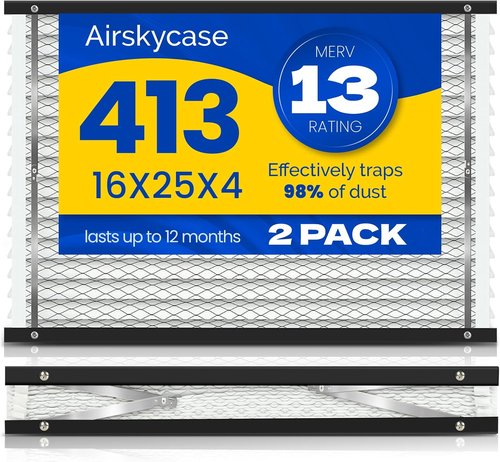AprilAire 413 Replacement Filter - MERV 13 for Whole House Air Purifiers | Size 16x25x4 Inches