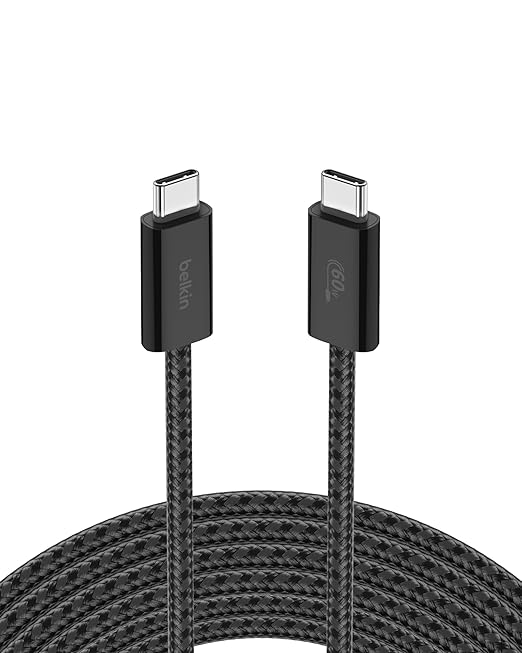 Belkin USB C to USB C Cable, 9.9ft, 60W - Type C Charger, iPhone Charger Cord, Soft, Braided, Flexible for iPhone 17, Galaxy S25, Pixel 10, Airpods, iPad Pro, Tablet & More, Travel Essentials - Black