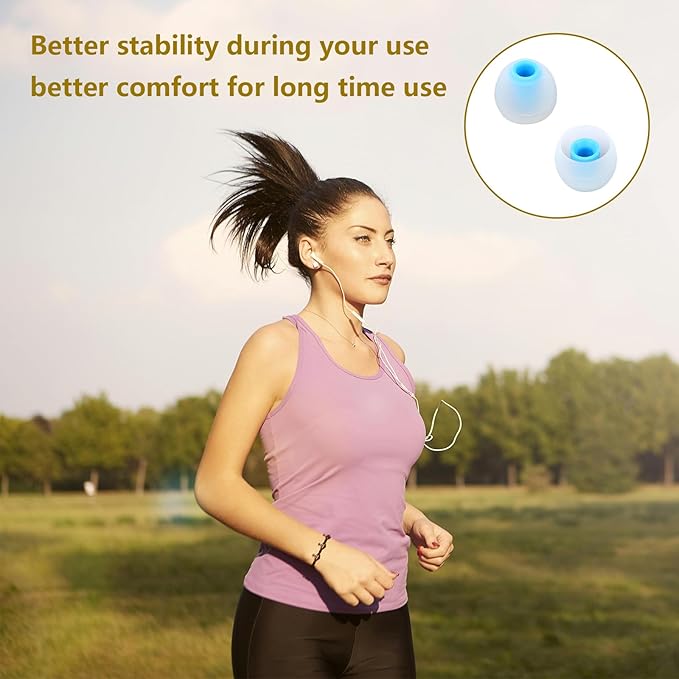 MMYQXI Earbud Replacement Tips Silicone Earbud Tips Earbud Covers Fit for in-Ear Headphones (Inner Hole 3.8mm -5.1mm) Ear Tips Earbud Rubber Tips 9 Pairs S/M/L