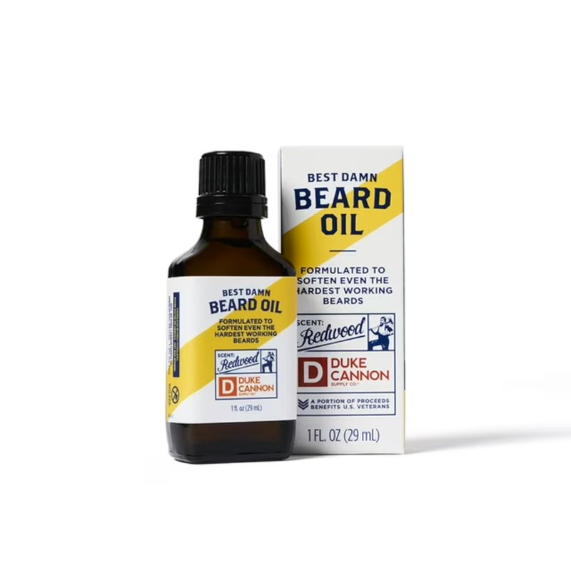 Duke Cannon Great American Beard Oil with Budweiser - Natural Conditioning with Apricot Kernel Oils, Warm Cedarwood Scent, 3 oz.