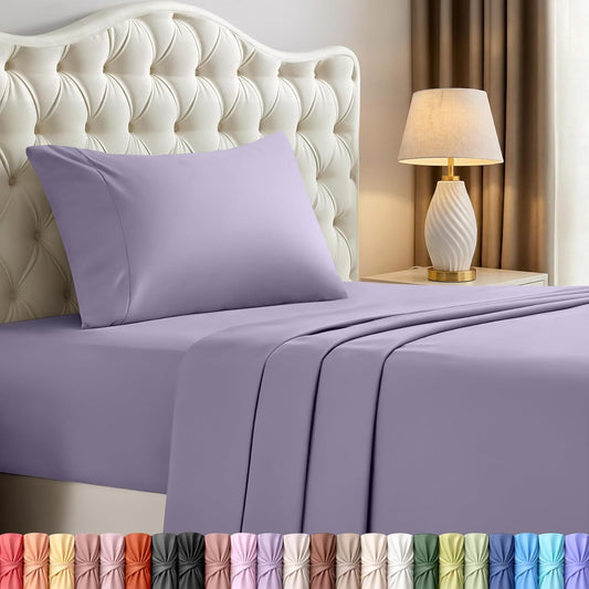 Utopia Bedding Twin XL Sheet Set - Soft Microfiber 3-Piece Bed Sheets in Lavender | Oeko-Tex Certified