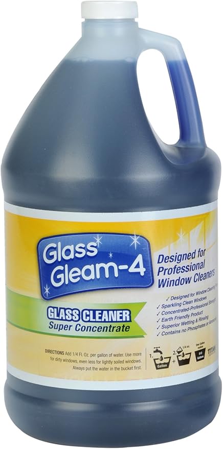 Glass Gleam 4 - Glass and Window Cleaner - Highly Concentrated - 1 Gallon Makes 512 gallons of RTU Product
