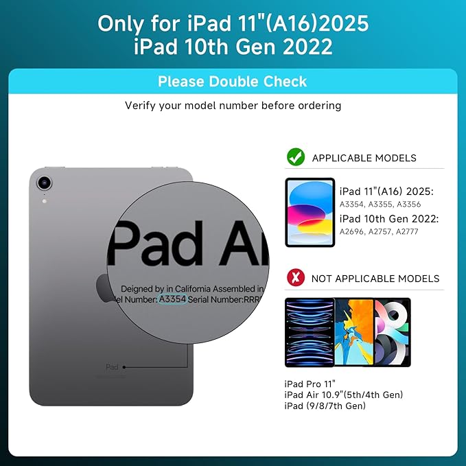Tiaota Transparent Case with Keyboard for iPad 11th Gen 11-in.(A16, 2025) & 2022 iPad 10th Gen 10.9-in,7-Color Backlit,Wireless Keyboard, 360°Rotating,with trackpad,Pencil Holder,with Shortcuts,Blue