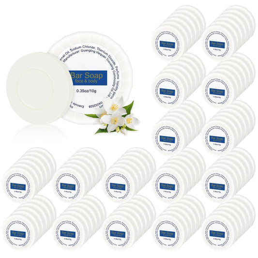 Mini Soap Bars Bulk Individually Wrapped Round Bulk Bar Soap 0.35 oz Travel Soap Small Hotel Soaps Toiletries for Hotel Bathroom Camp RV (100)