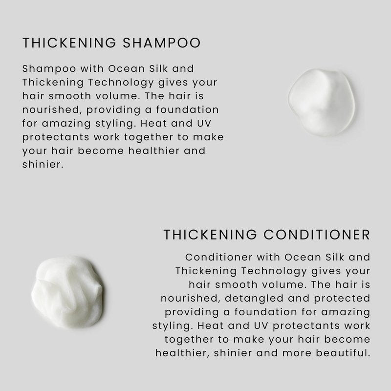 SACHAJUAN Thickening Shampoo and Conditioner Set | Ocean Silk & Thickening Technology to Add Volume and Nourish Hair | Heat & UV Protection | Vegan & Paraben-Free | Set of 2 (3.4 oz)
