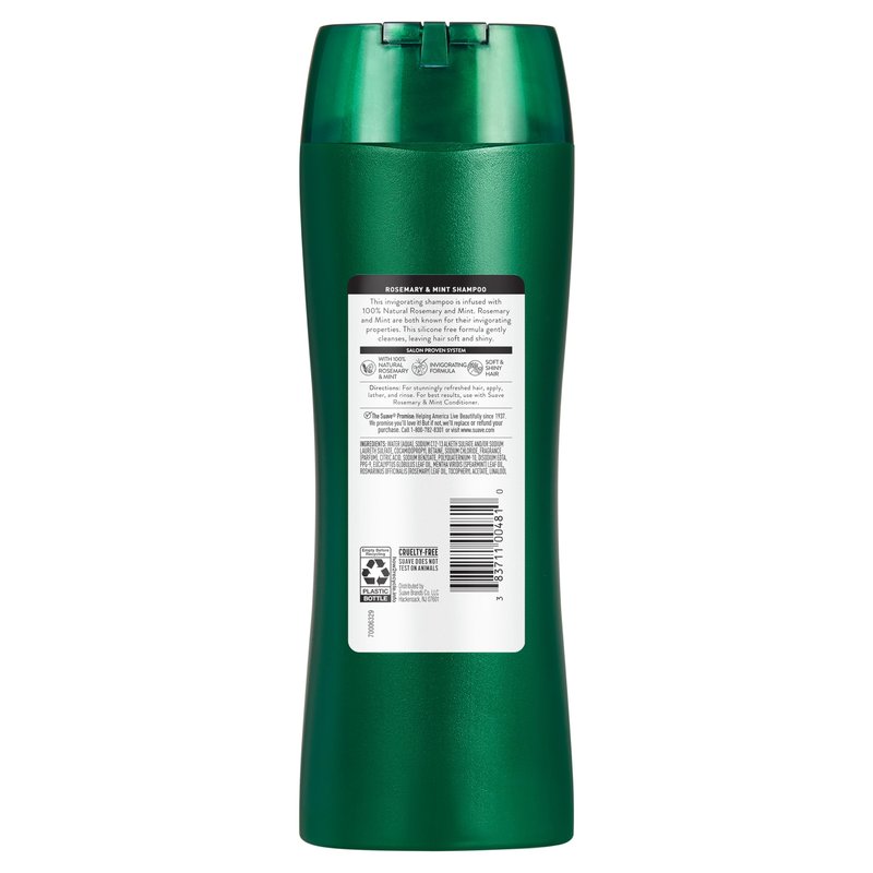 Suave Invigorating Shampoo with Rosemary & Mint, Refreshing & Replenishing Care for Healthy-Looking Hair, No Parabens, Phthalates, or Dyes,12.6 FL OZ Bottle