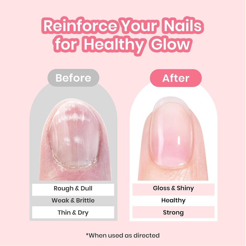 Beetles Nail Strengthener - Air Dry Pink Neutral Nail Polish for Thin Nails | Growth Treatment